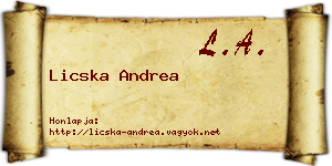 Licska Andrea névjegykártya